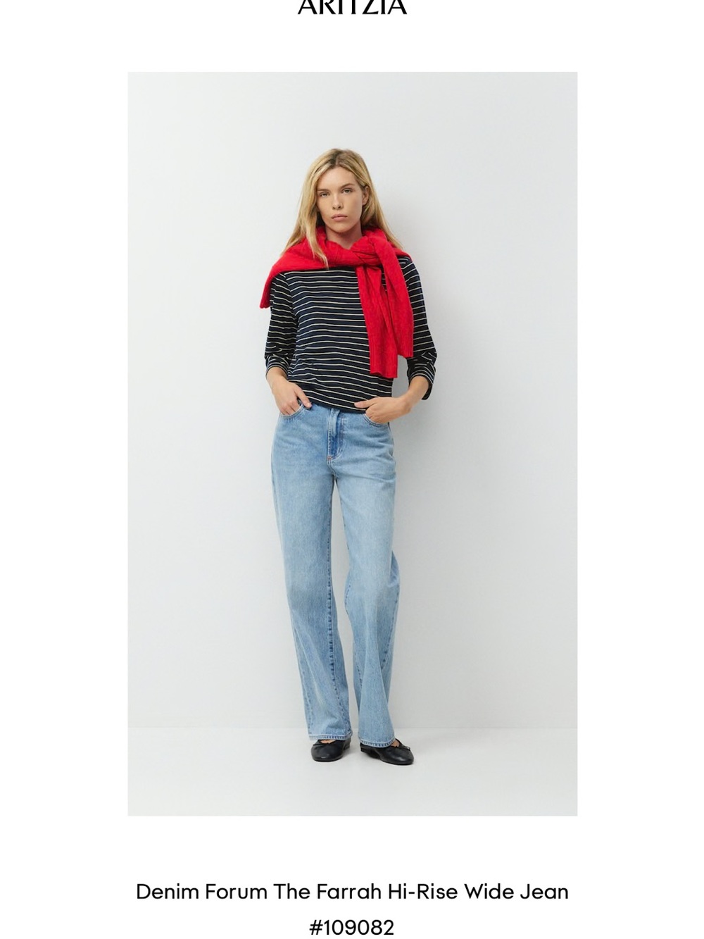 Aritzia Farrah Hi-Rise Wide Jeans — Light Blue